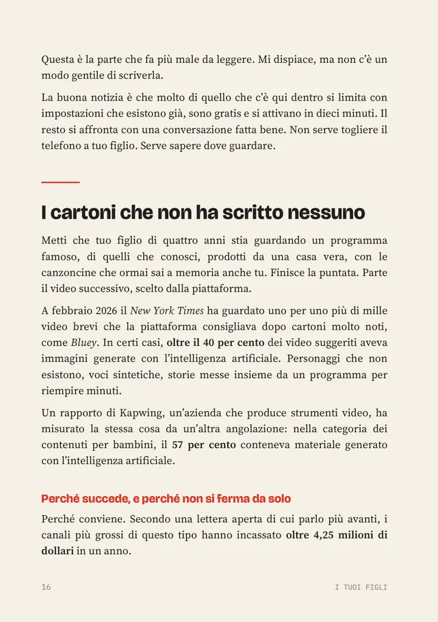 Pagina del capitolo sui cartoni generati